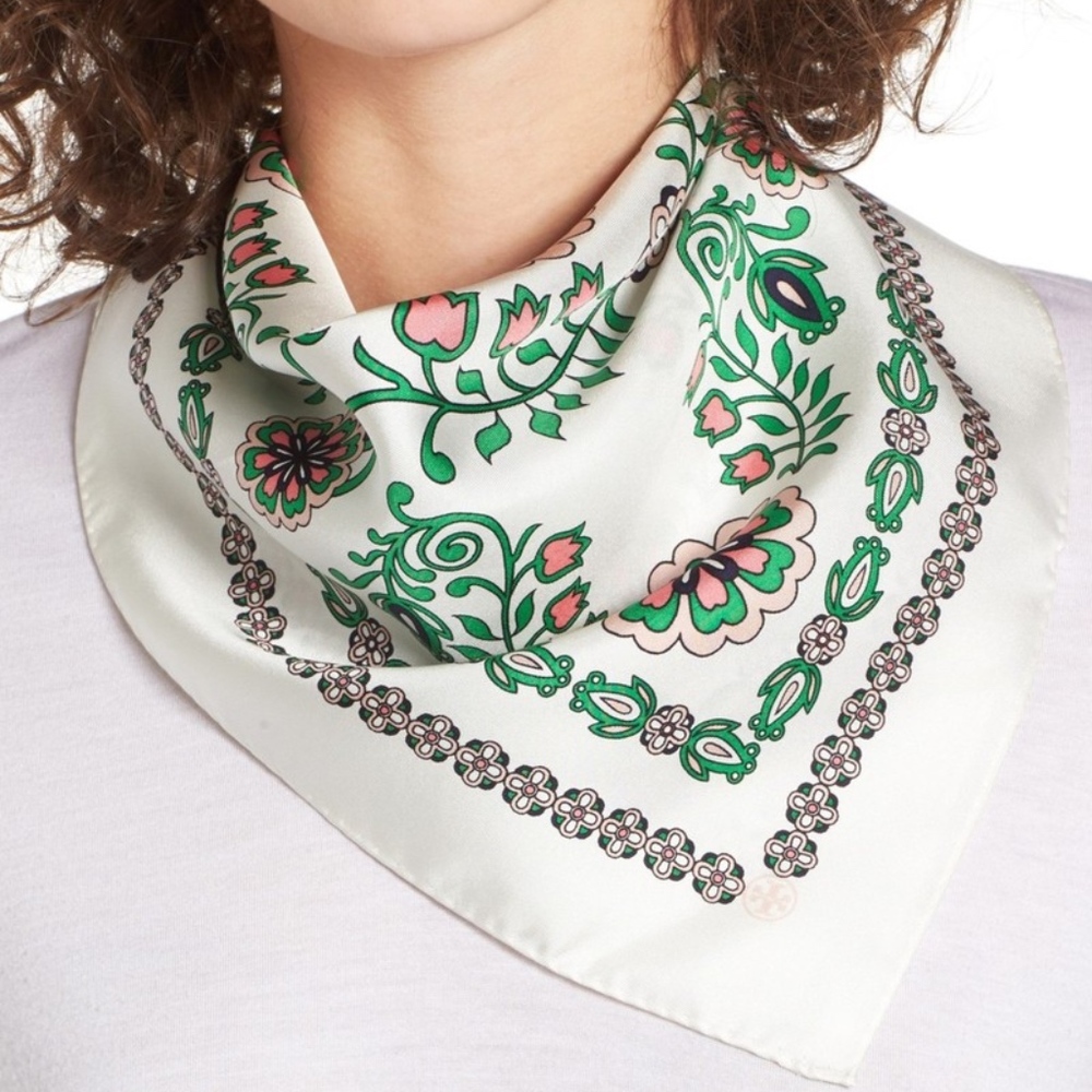 Tory Burch Garden Party Silk Neckerchief